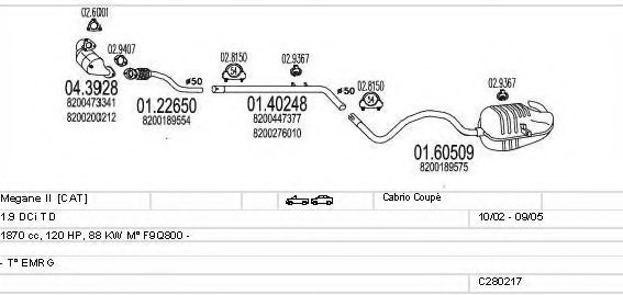 MTS C280217006782 Exhaust System